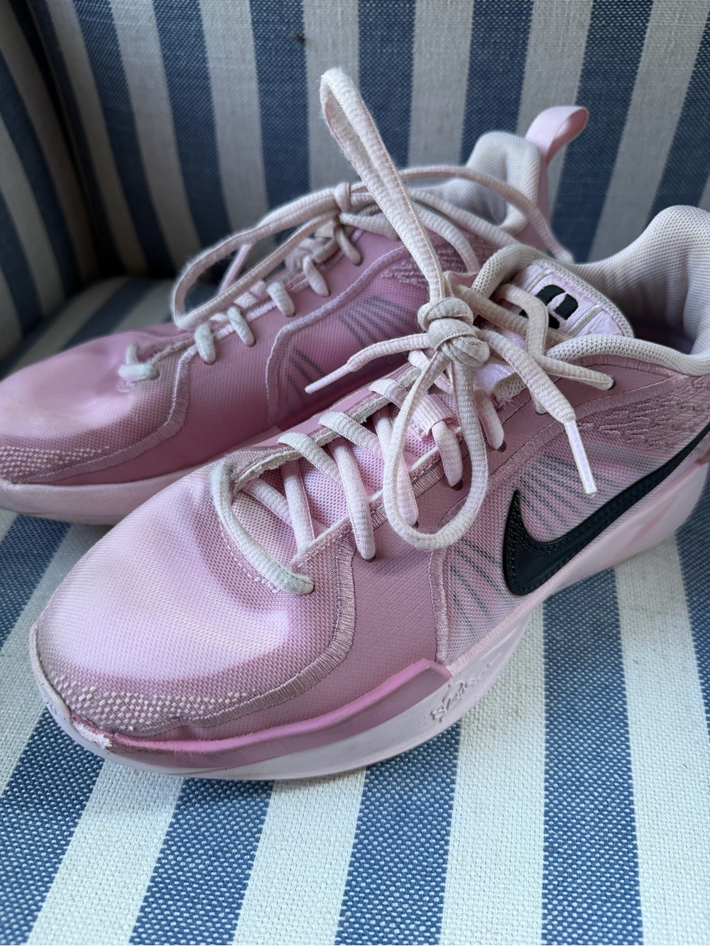 Nike Pink Women's Athletic Sneakers with Black Swoosh